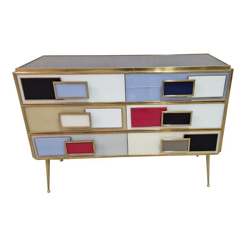 Commode With 3 Glass Drawers, 1990s photo vinterior
