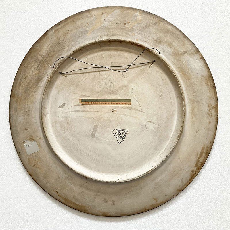 Early 20th Century Porcelain Plate Sorrento Castle, Gulf Of Naples photo for sale