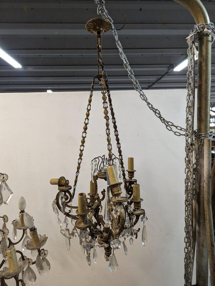 19th Century Bronze Chandelier With Tassels photo furniture