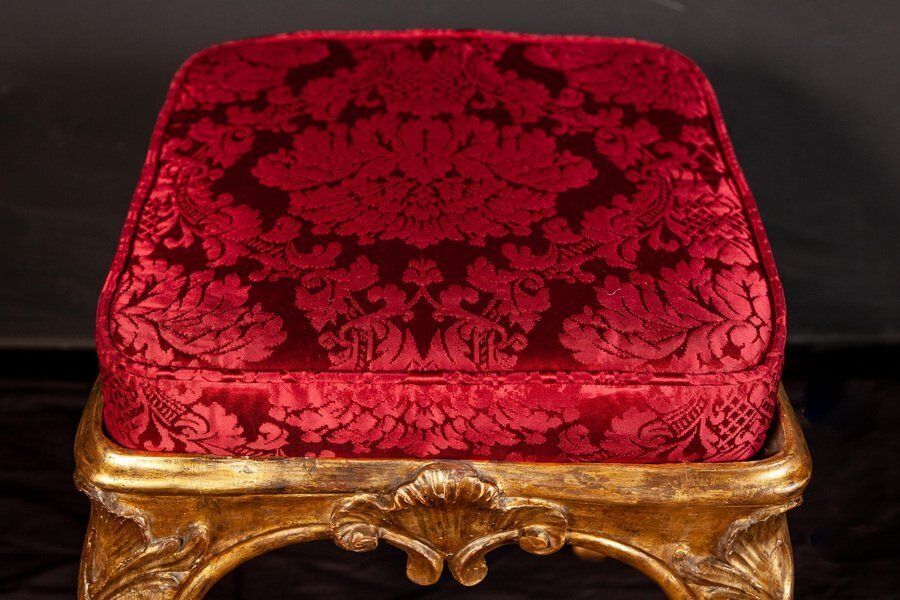 Set Of Italian 18th Century Gilt Wood Stools, 1750s photo buy