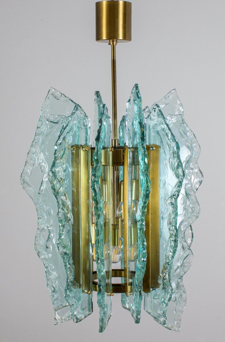 Cut Glass Chandelier From Fontana Arte, 1960s photo vinterior