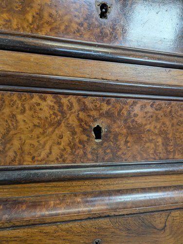 photo for sale Elm Burl And Rosewood Secretary Chest Of Drawers