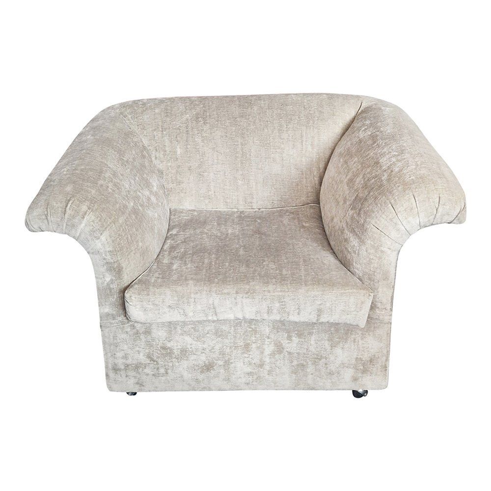 Set Of Vintage Armchairs In Beige Fabric, 1980s photo Furniture