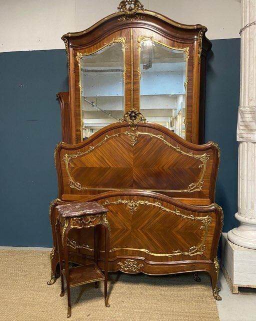 Louis XV Style Bedroom Set In Rosewood, 1890s, Set Of 3 photo for sale