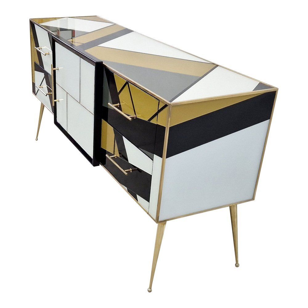 Credenza With Four Drawers And One Door In Murano Glass, 1980s photo 5585.0