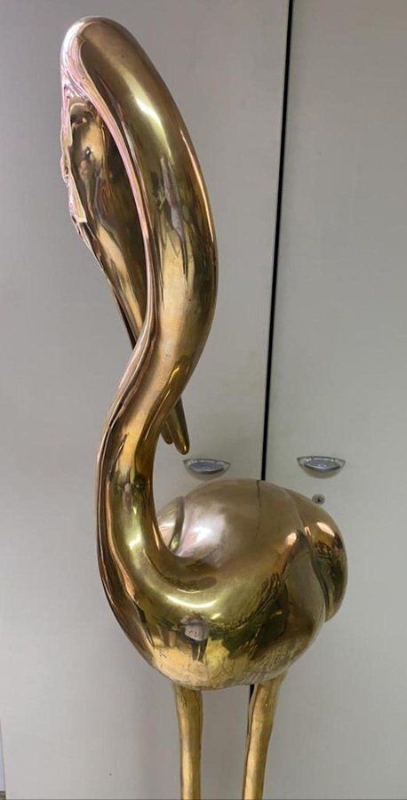 Large Gilt Bronze Sculptures Of Herons, Set Of 2 photo for sale