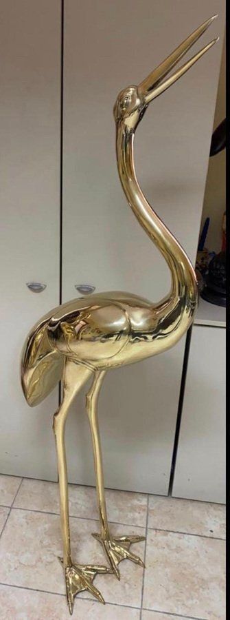 Large Gilt Bronze Sculptures Of Herons, Set Of 2 photo vinterior