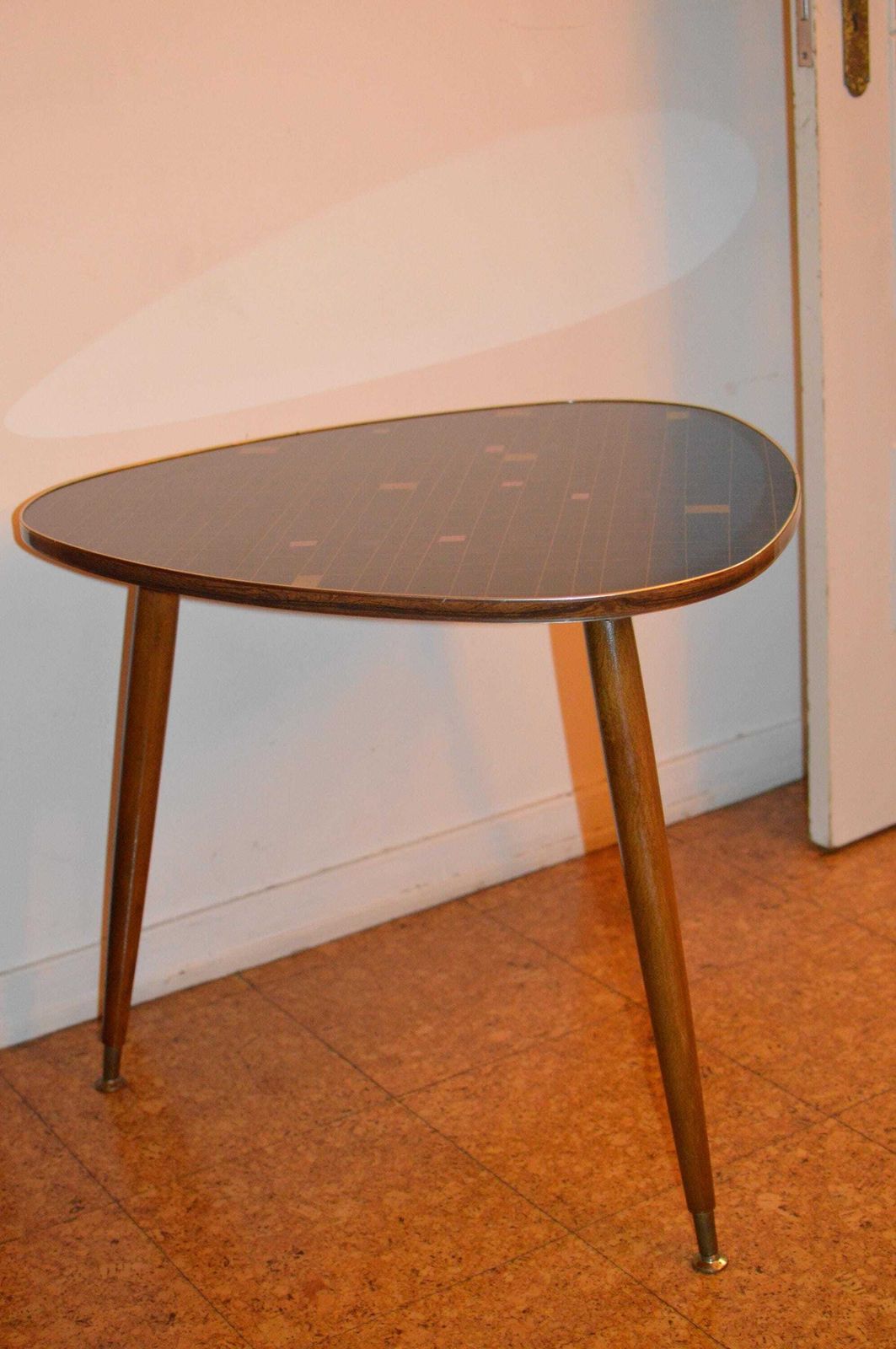 Vintage 50s Mid Century Nordic Modernist Rockabilly  Glass  Desk Tripod Desk photo 387.0