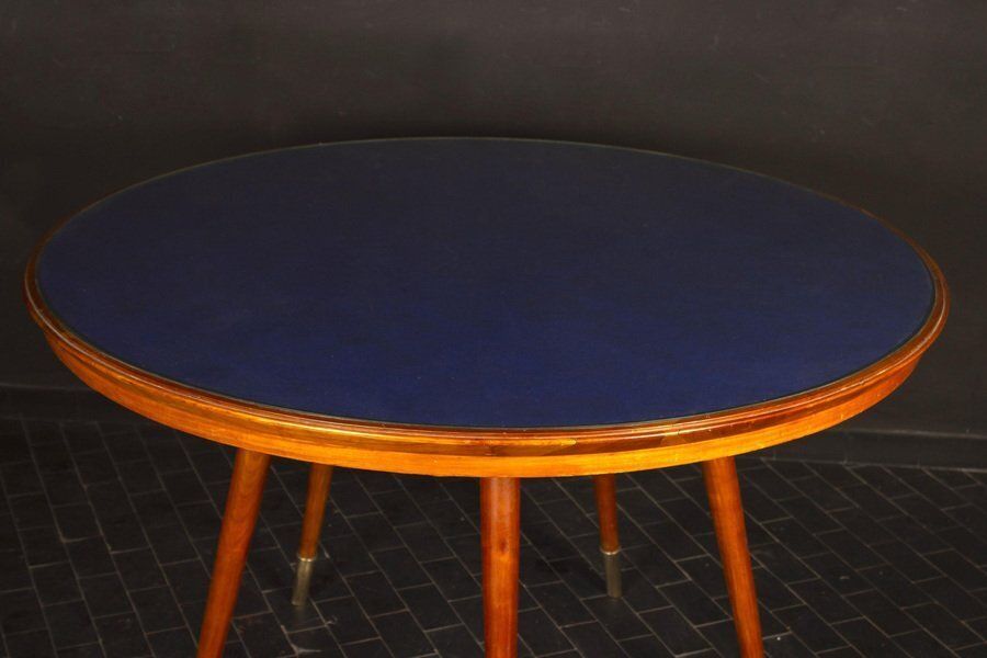 Mid Century Blue Top Dining Or Center Table In The Style Of Gio Ponti photo Furniture
