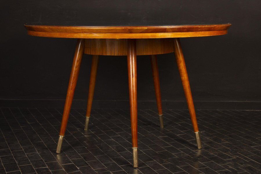 Mid Century Blue Top Dining Or Center Table In The Style Of Gio Ponti photo 10030.0