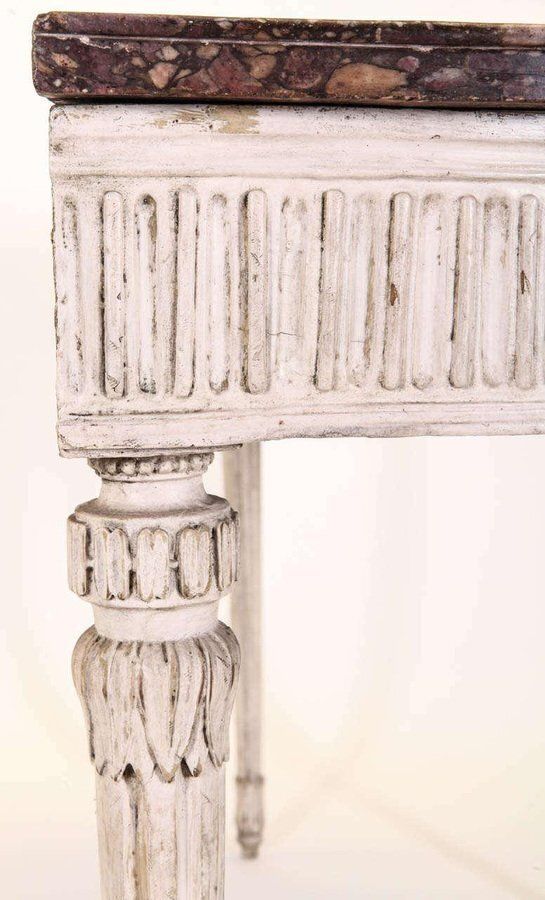 18th Century Italian Louis XVI Ivory Painted Demilune Console Table photo buy