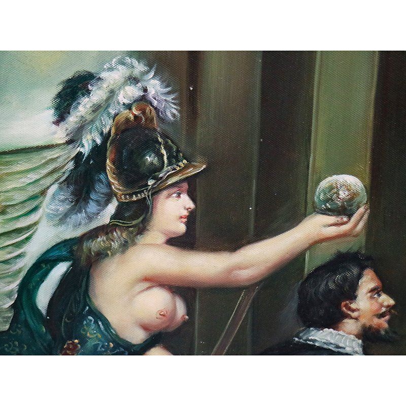 photo for sale Nobles And Mythology, 1800s, Oil On Canvas, Framed