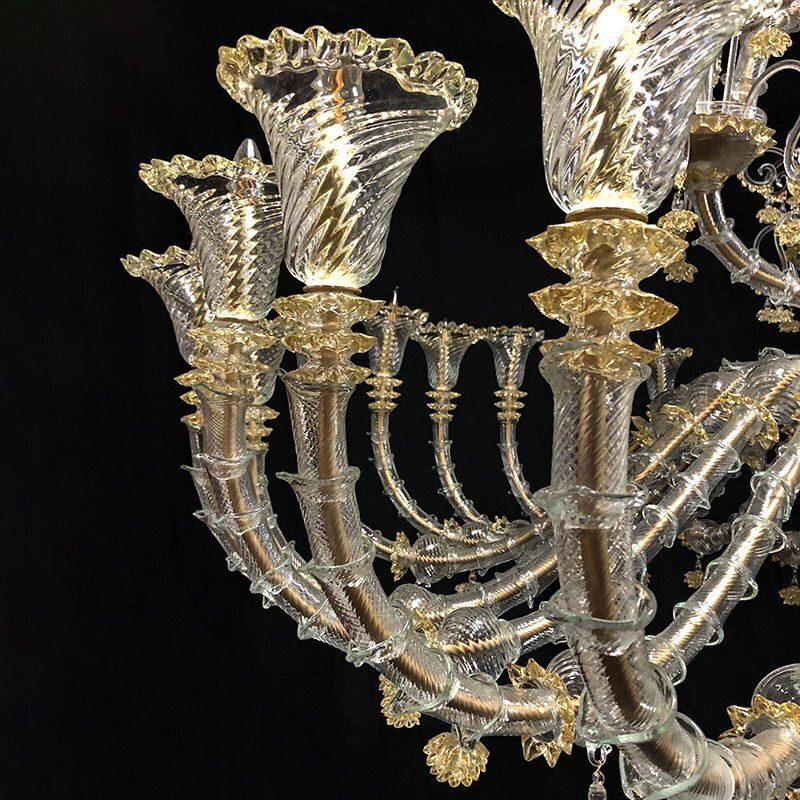 Transparent And White Murano Glass Chandelier, 1950s photo 26202.0