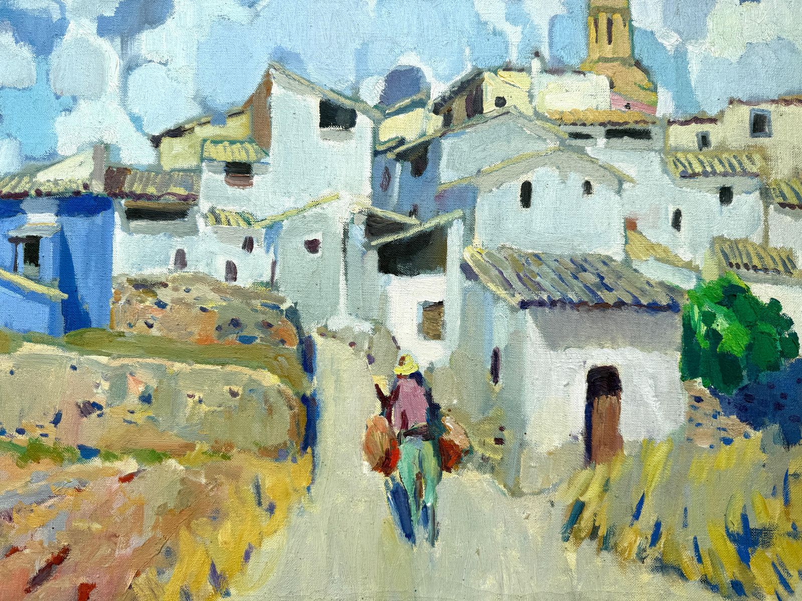 Ramon Sanvisens Marfull – Spaans Dorp, Olieverf Op Doek, Spanje, Mediterraan Landschap, Ca. 1960 photo buy