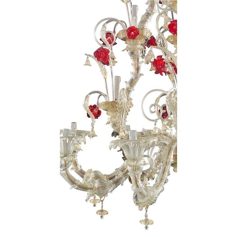 Rezzonico Chandelier In Murano Glass, 1950s photo for sale