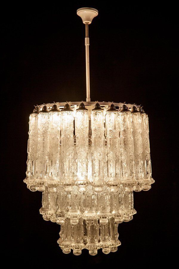 Murano Art Glass Chandelier By Aureliano Toso, 1950 photo for sale