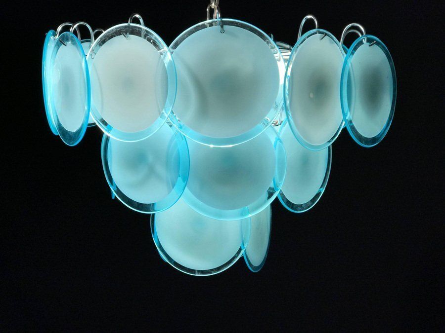 Disc Murano Chandelier From Vistosi, 1970s, Set Of 2 photo furniture