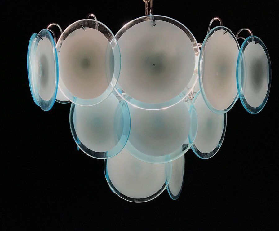 Disc Murano Chandelier From Vistosi, 1970s, Set Of 2 photo 5495.0