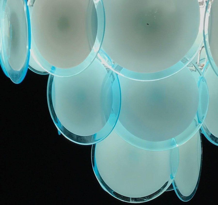 Disc Murano Chandelier From Vistosi, 1970s, Set Of 2 photo vinterior
