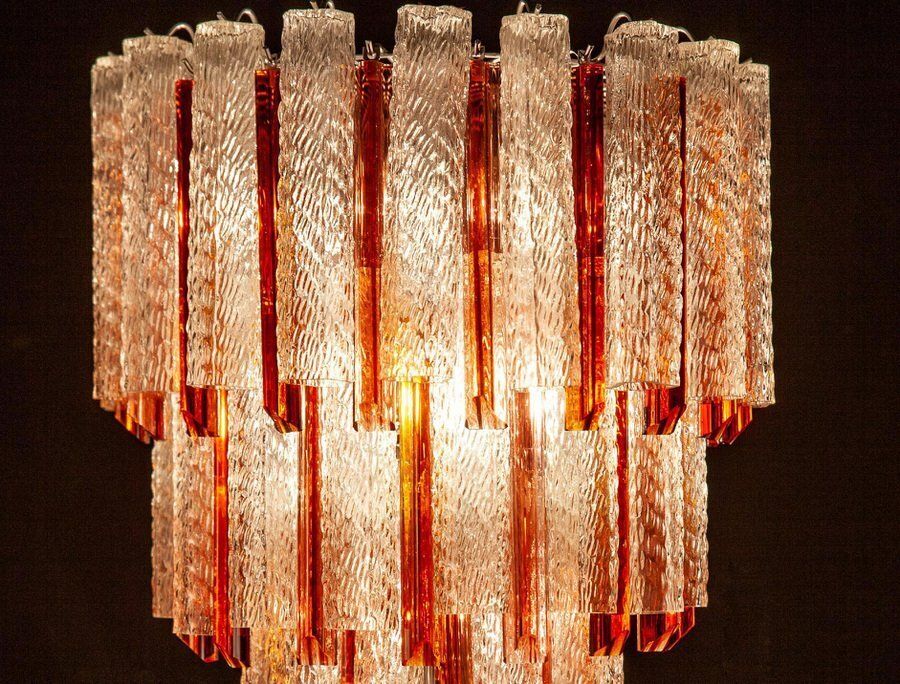 photo furniture Mid Century Murano Glass Tronchi 4 Tier Chandelier, 1960