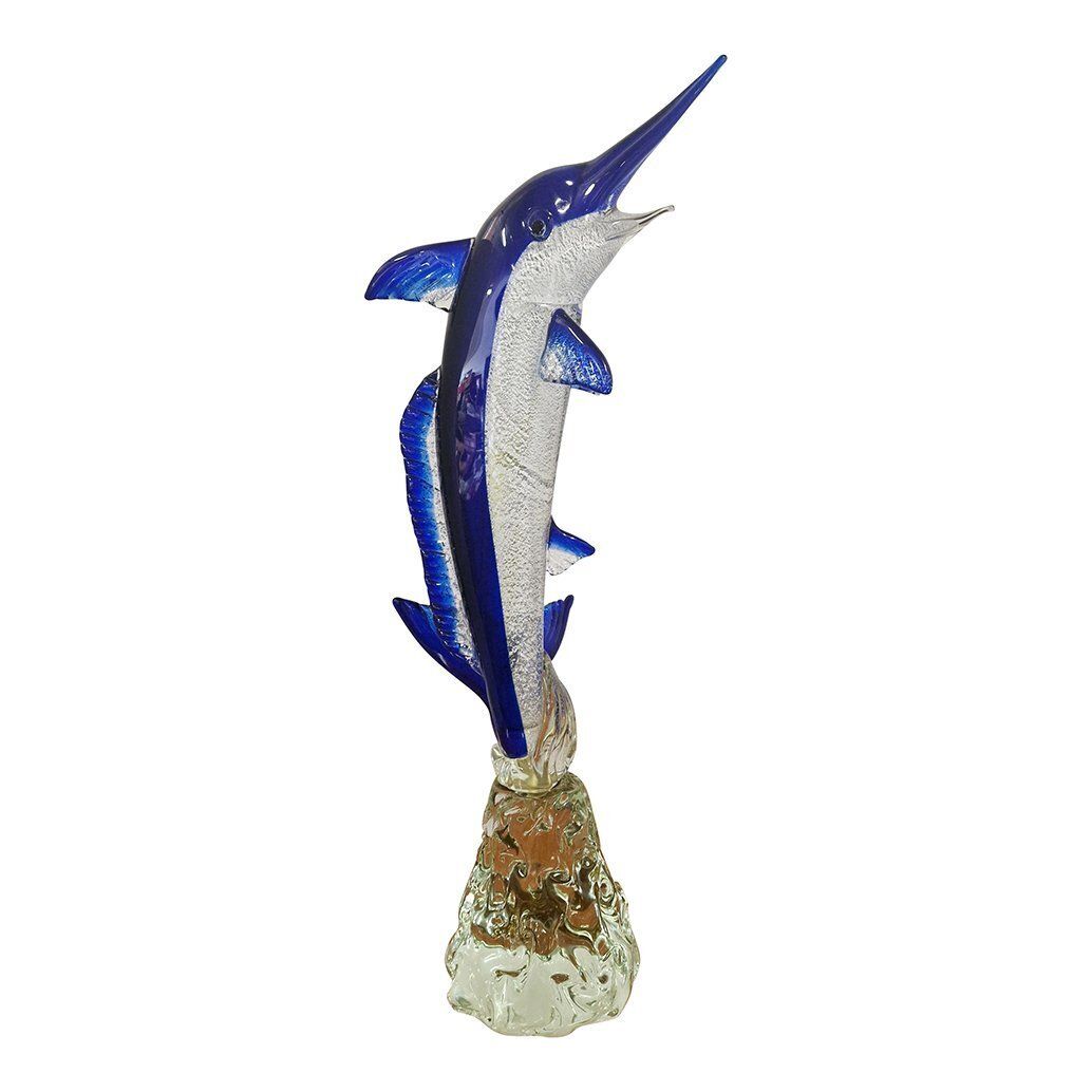 Murano Glass Sculpture Of Swordfish On Base By Alessandro Barbaro, 1980s photo vinterior