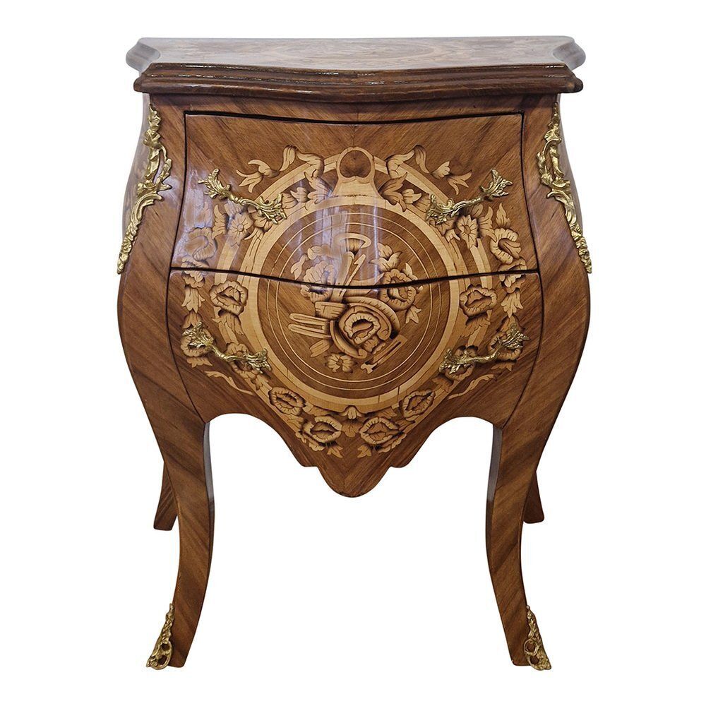 Louis XV Style Bedside Table With Two Drawers, France, 1890s