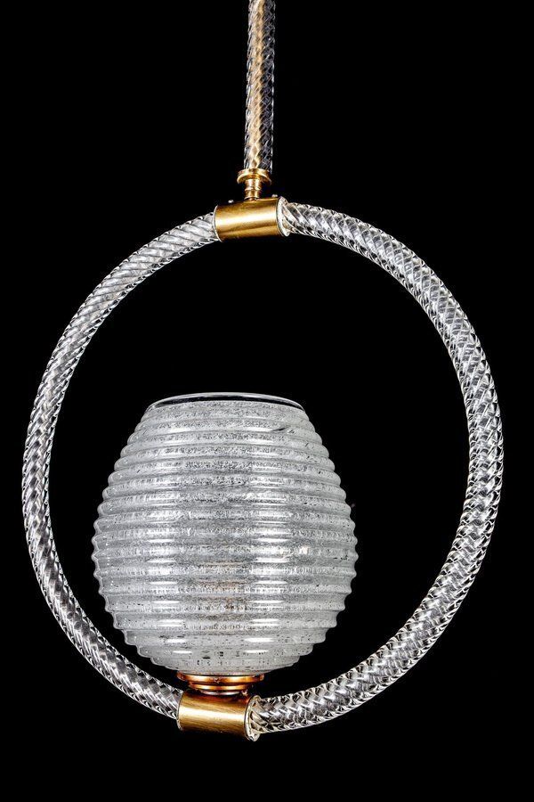 Art Deco Murano Glass Chandelier Or Lantern By Ercole Barovier, 1940s photo for sale