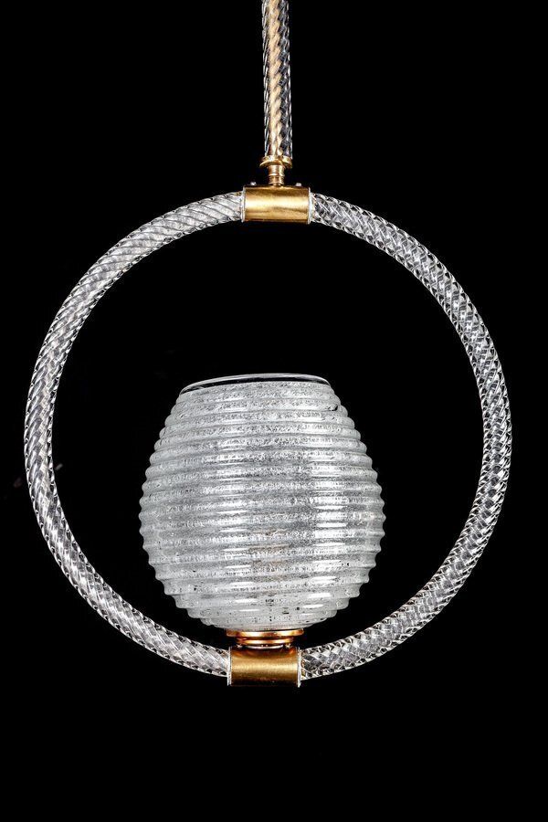 Art Deco Murano Glass Chandelier Or Lantern By Ercole Barovier, 1940s photo 3674.0
