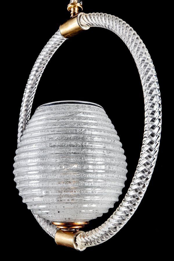 photo furniture Art Deco Murano Glass Chandelier Or Lantern By Ercole Barovier, 1940s