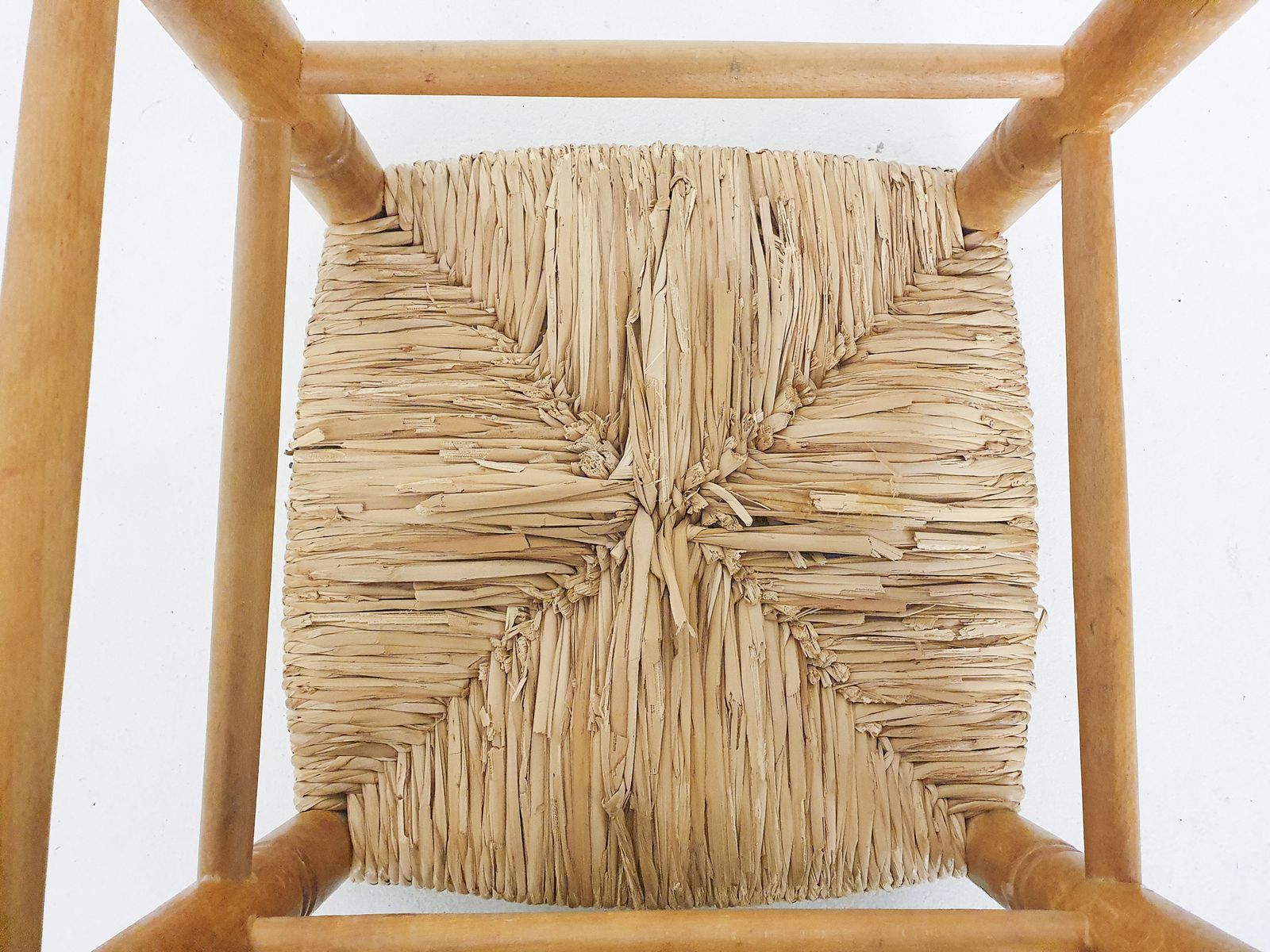 Vintage Rattan And Wooden Stool, France, 1960's photo Furniture