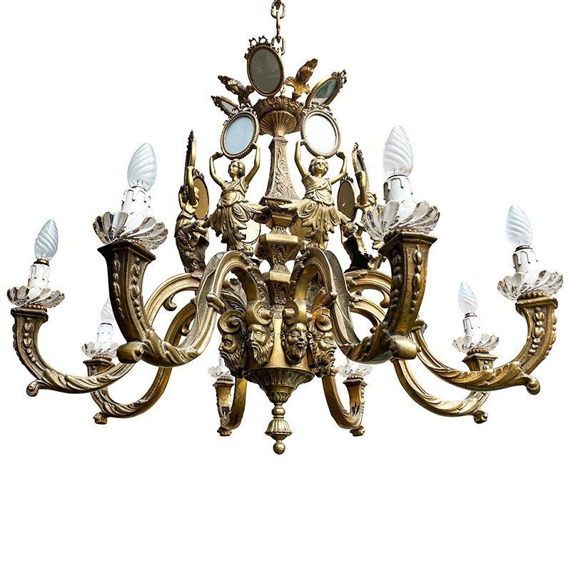 First Half Of The 20th Century Golden Bronze Chandelier photo vinterior
