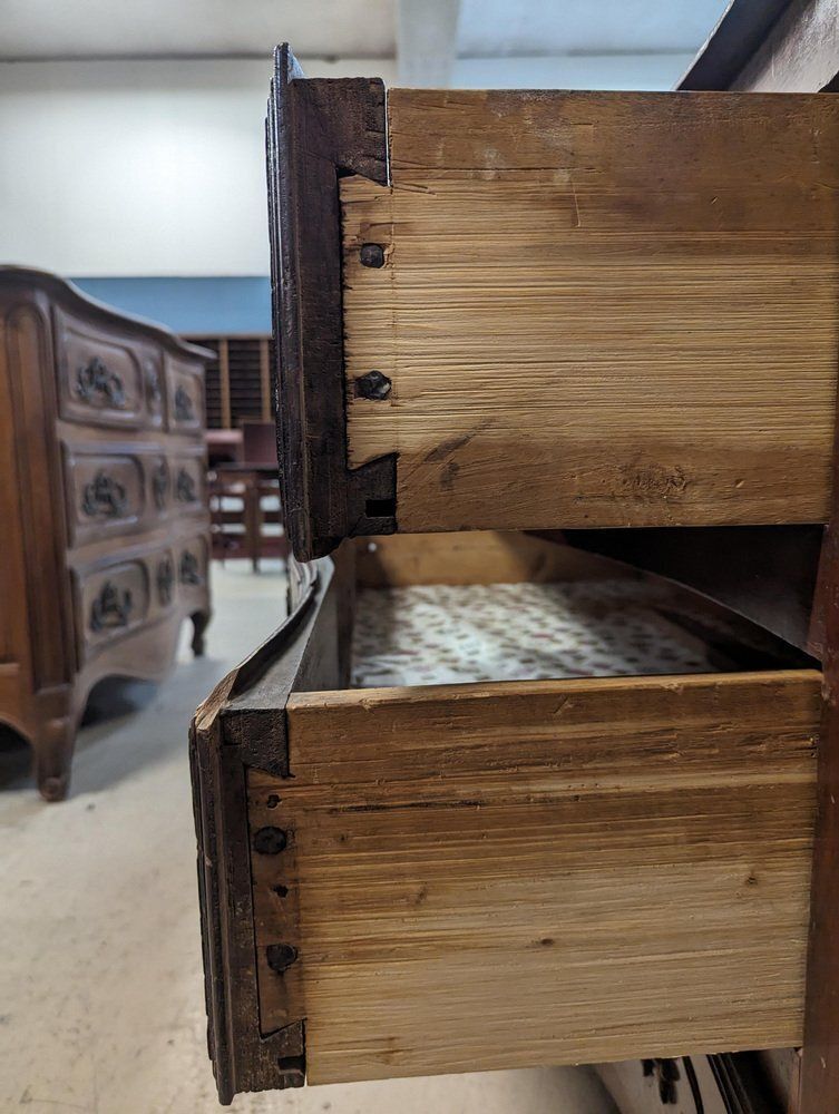 Furniture 18th Century Louis XIV Solid Walnut Chest Of Drawers photo