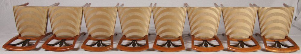 photo furniture Biedermeier Chairs In Cherrywood, 1920, Set Of 8