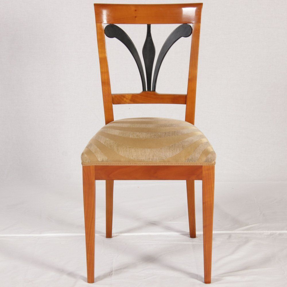 photo vintage Biedermeier Chairs In Cherrywood, 1920, Set Of 8