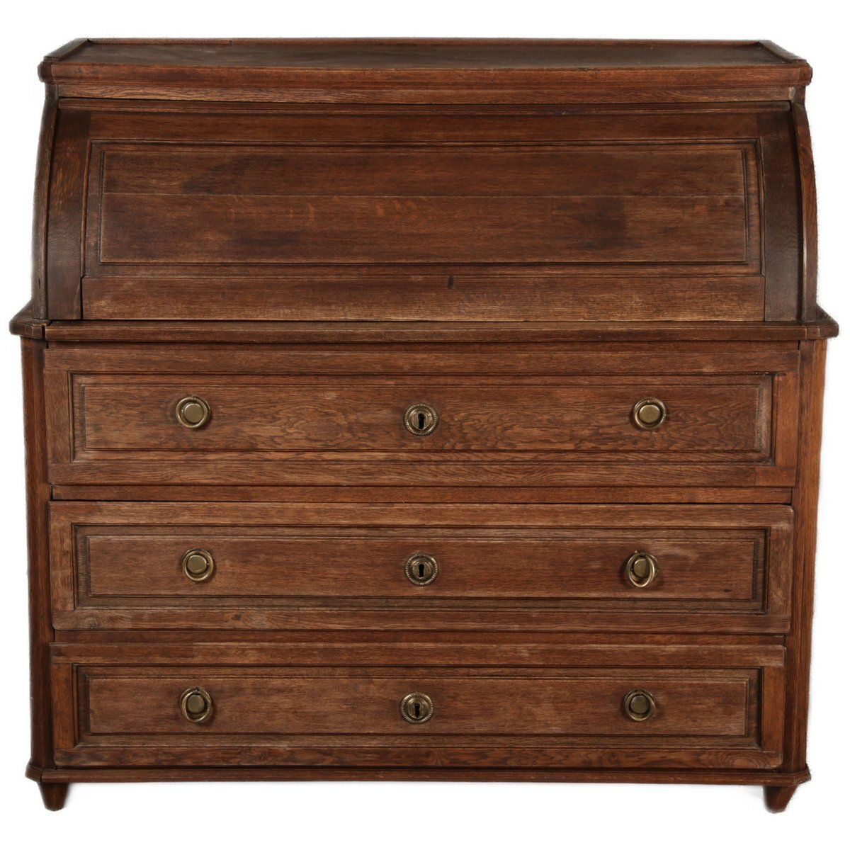 Antique Biedermeier Secretary In Oak, 1800 photo furniture