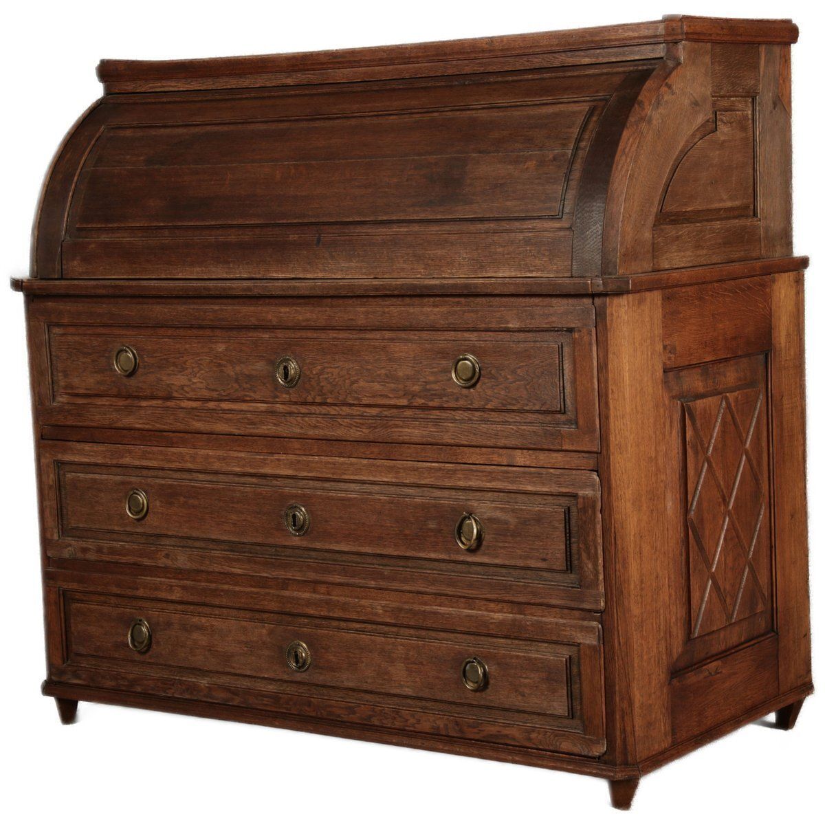 Antique Biedermeier Secretary In Oak, 1800 photo for sale