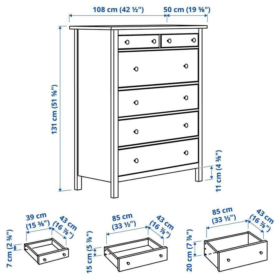 Chest Of Drawers (White Ikea Hemnes)   Like New photo for sale
