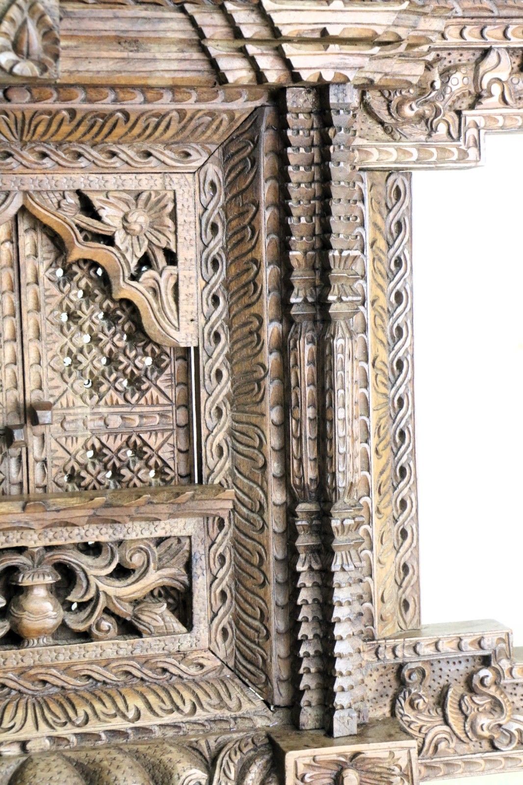 Antique Large Nepalese Wooden Carved Kumari Jhyal Kumari Window Large Decorative photo vintage