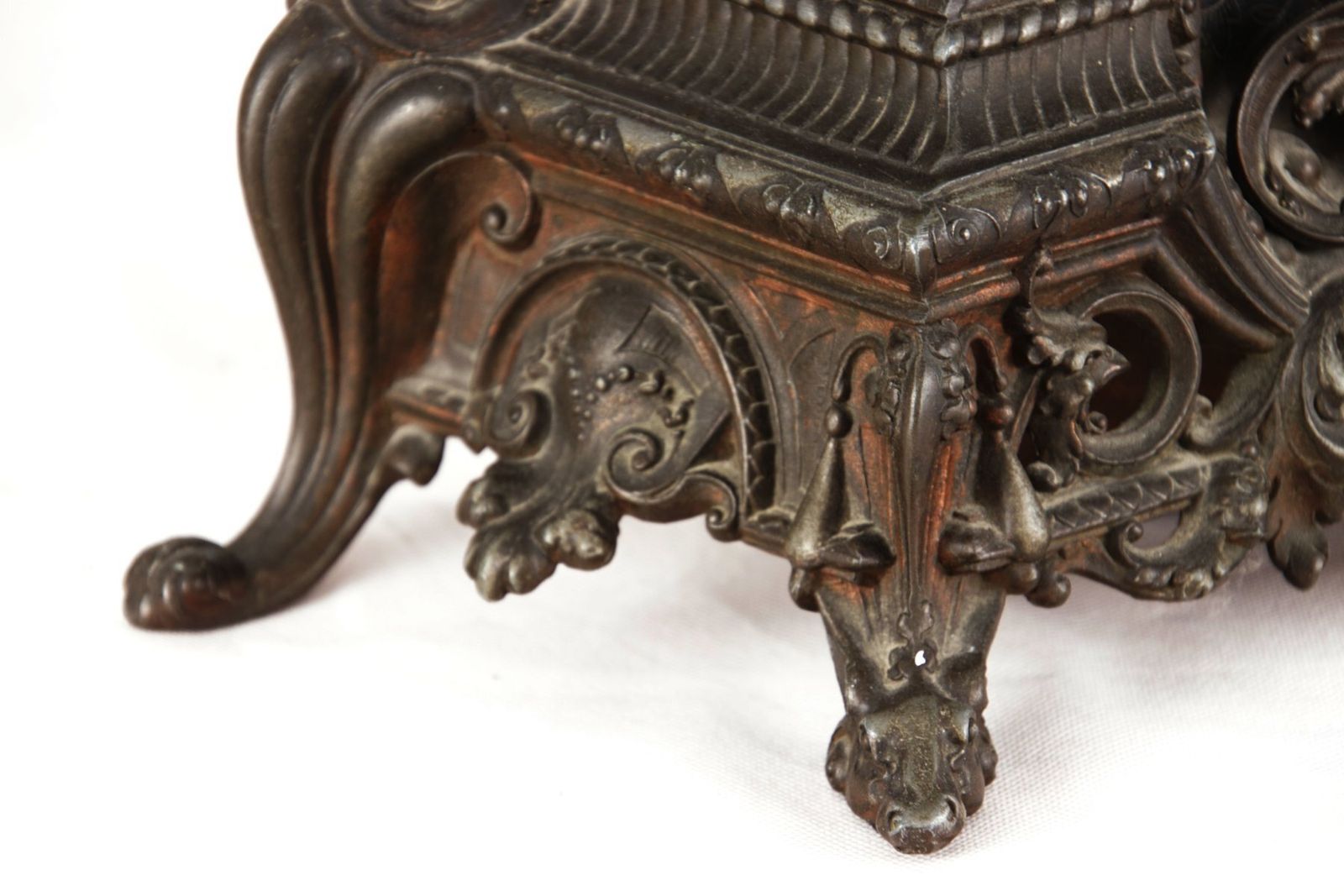 photo for sale French Fireplace Clock In Bronze With Brass Movement By S. Marti & Cie, 1870s, Set Of 3