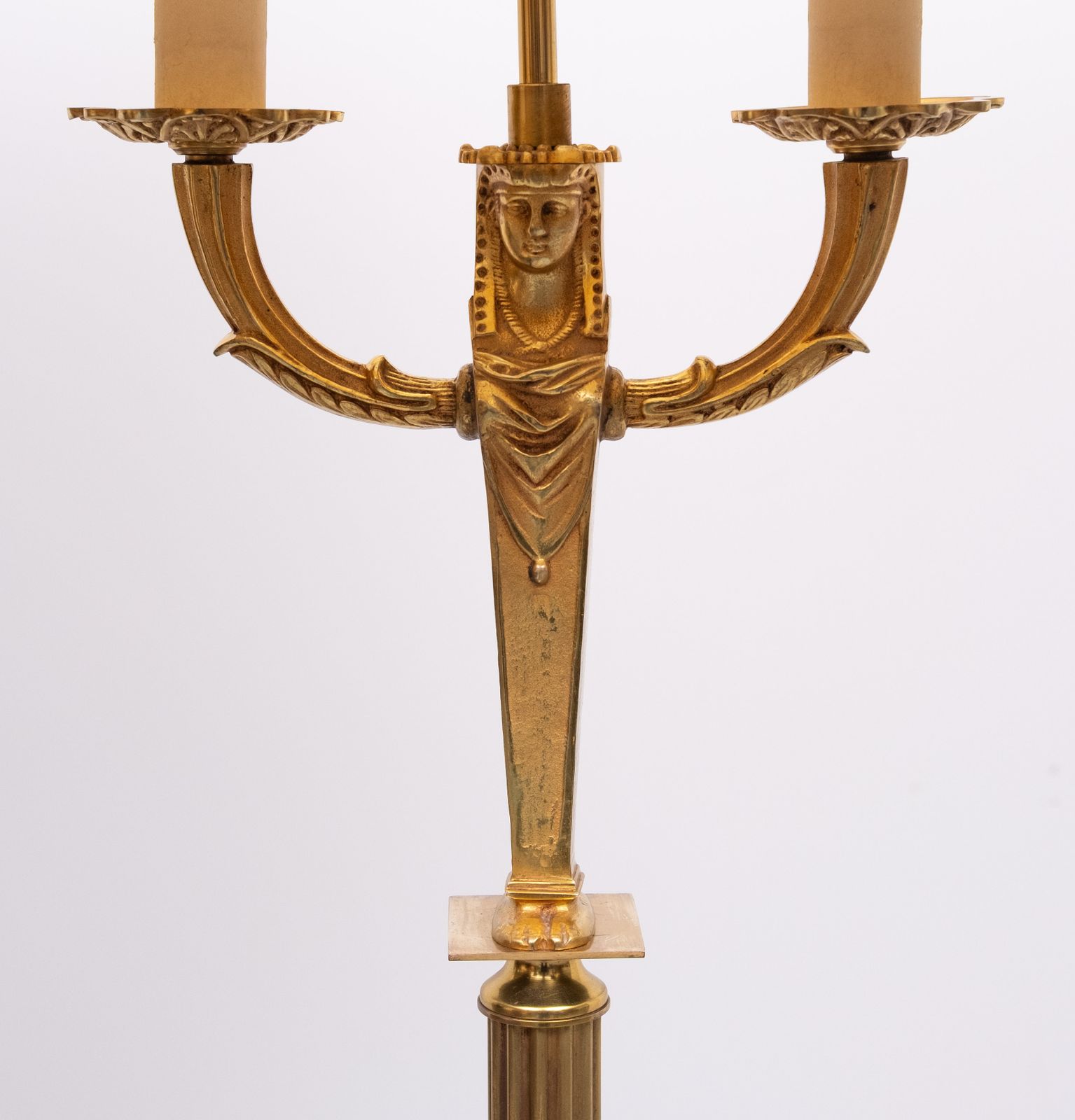 Lighting Gilded Bronze Empire Floor Lamp France 1950s photo