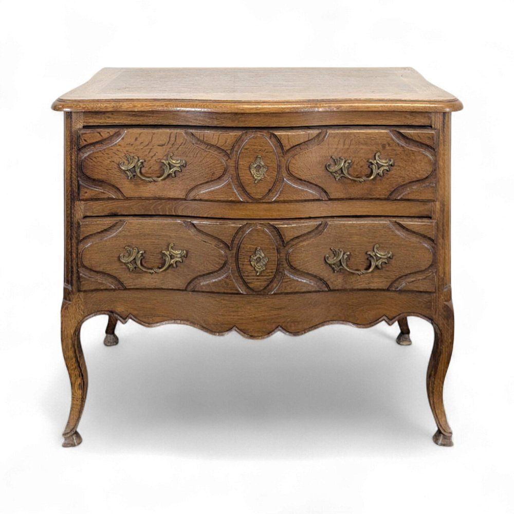 Curved Neo Rustic Louis XV Style Chest Of Drawers