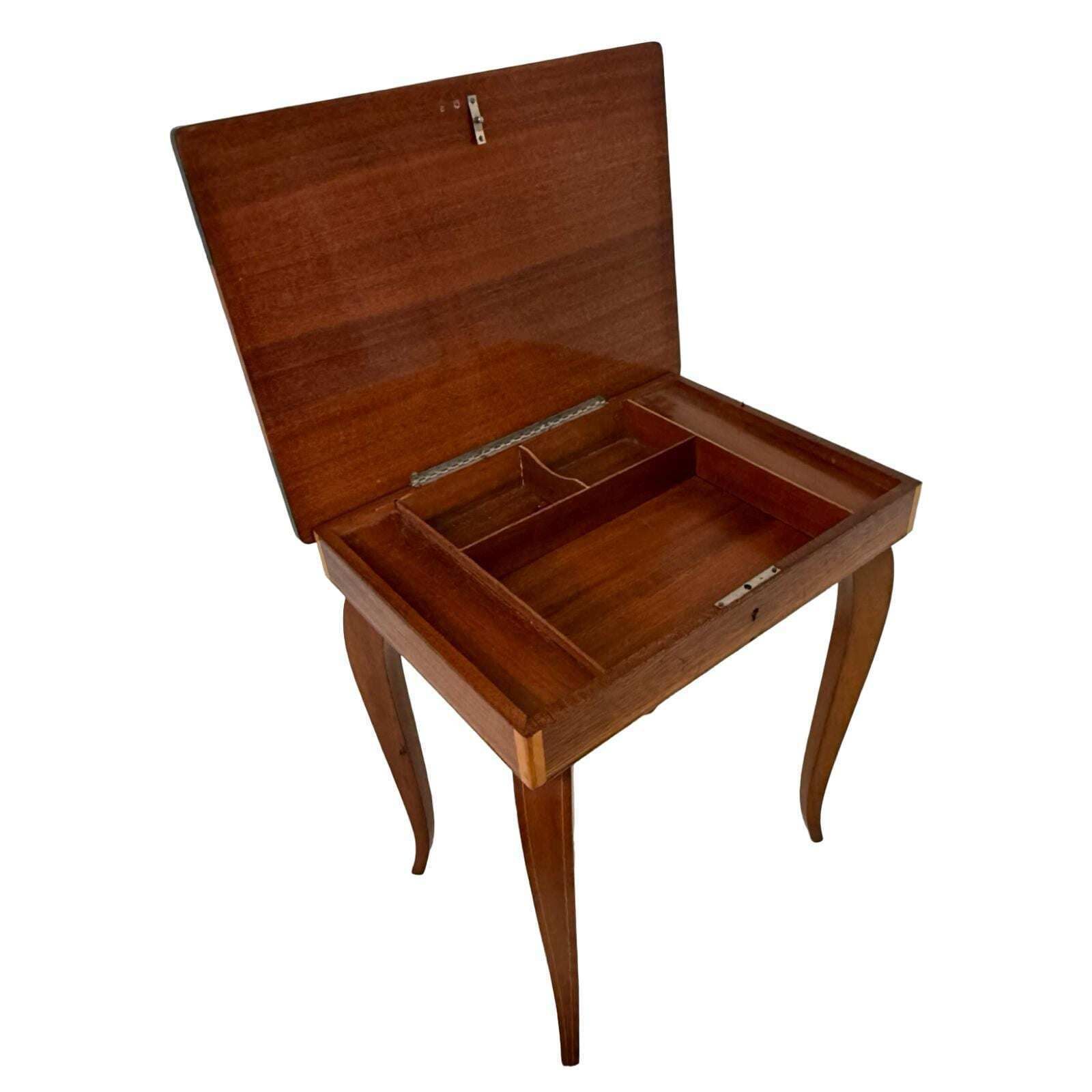 Intarsia Italian Made Sewing Box / Side Table With Swiss ( Reuge ) Music Box photo furniture