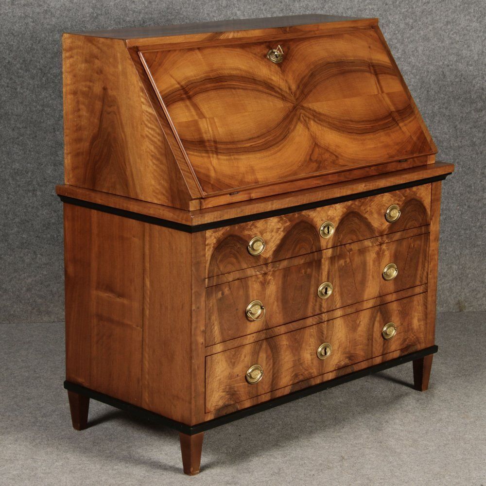Biedermeier Secretary In Walnut, 1820s photo buy