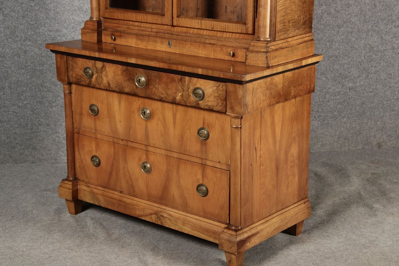 Biedermeier Top Display Cabinet In Walnutm Southern Germany photo vinterior