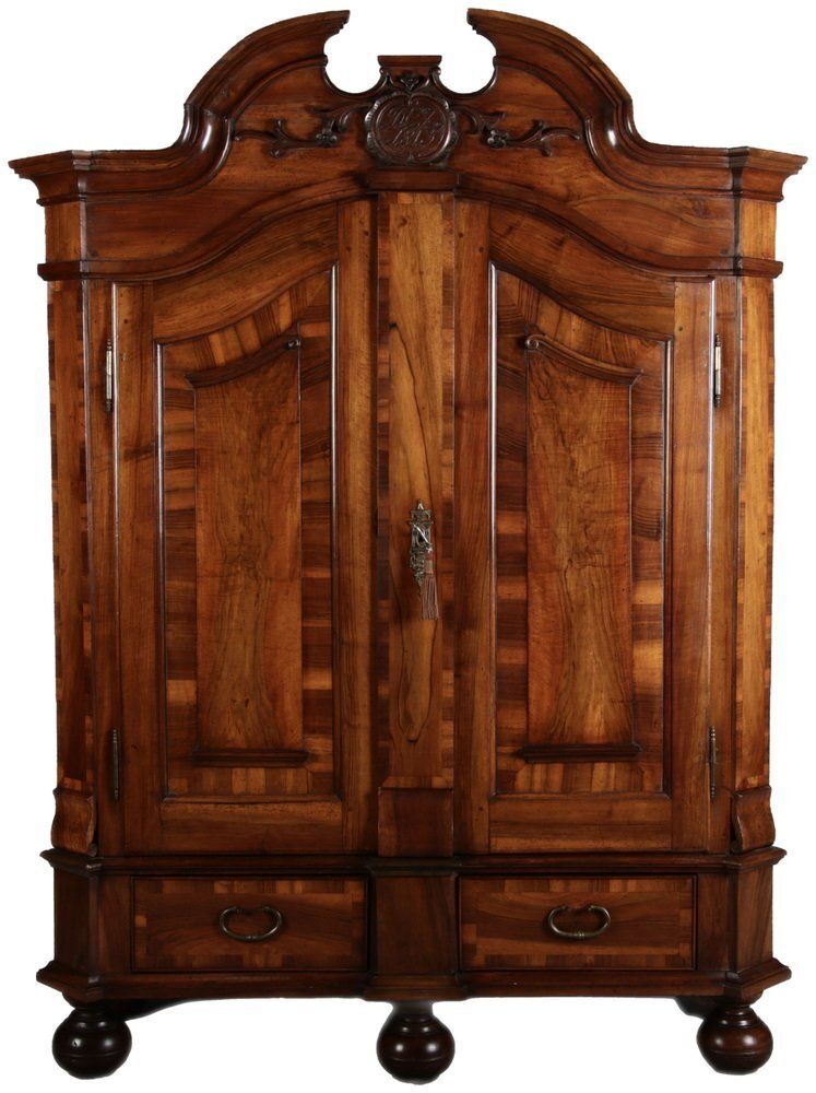 Antique Baroque Cabinet In Walnut, Schleswig Holstein, 1750s