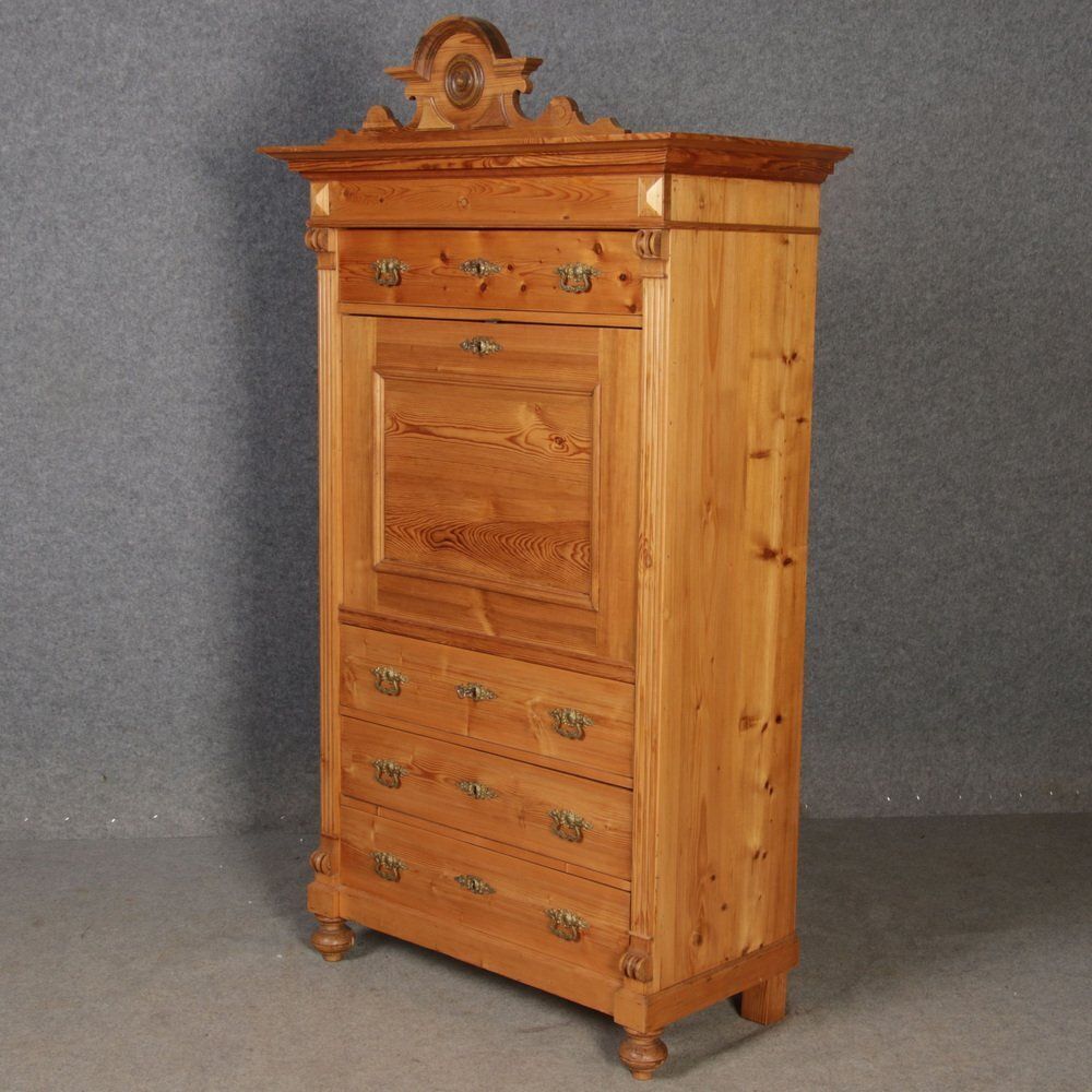 photo for sale Antique Secretaire In Softwood, 1880
