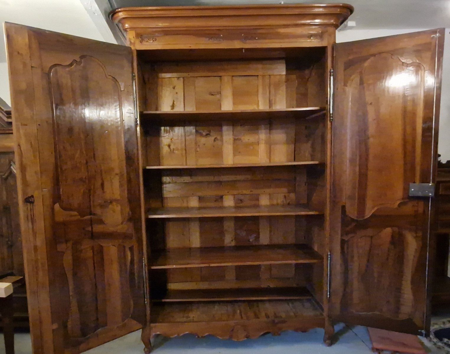 Antique French Baroque Cabinet In Walnut, 1750 photo Furniture
