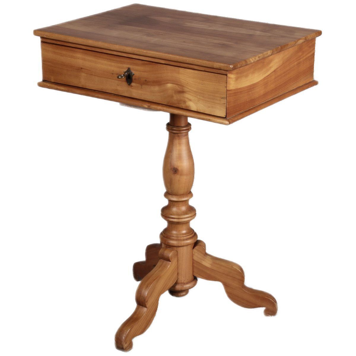 Antique 19th Century Biedermeier Sewing Table In Cherry Wood, 1840 photo Furniture