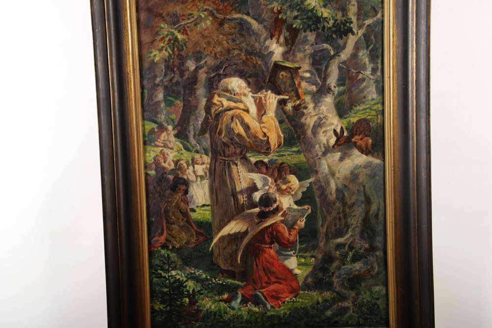 Thomas Riss, Forest Devotion, 1910, Oil Painting, Framed photo furniture