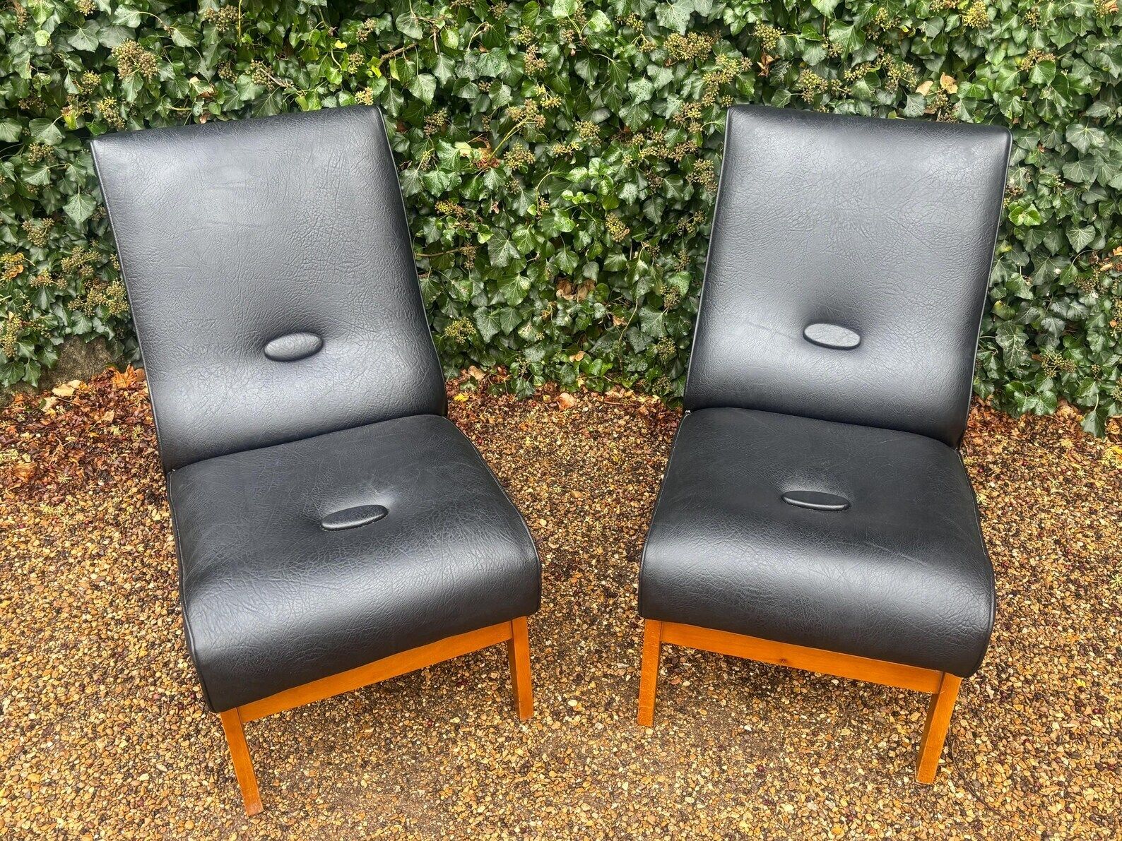 Mid Century Low Slung Lounge Slipper Chairs photo furniture
